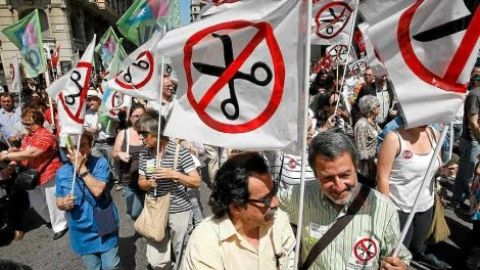 Protestas de los empleados p&uacute;blicos