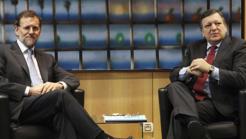 Mariano Rajoy junto a Durao Barroso