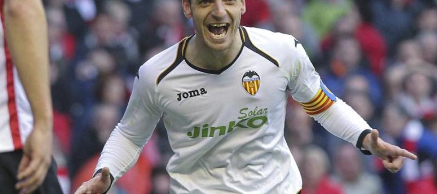 El delantero del Valencia CF Roberto Soldado