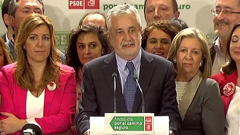 Griñán comparece en la noche electoral del 25-M Griñán comparece en la noche electoral del 25-M