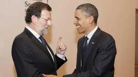 Rajoy junto a Obama Rajoy junto a Obama