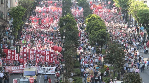 Manifestaci&oacute;n de UGT Y CCOO en Vigo