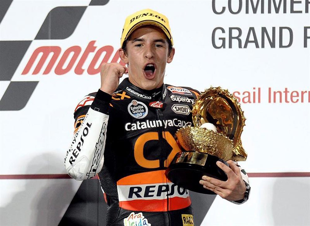 Marc Márquez celebra la victoria y el liderato en Al Primer Toque Marc Márquez celebra la victoria y el liderato en Al Primer Toque