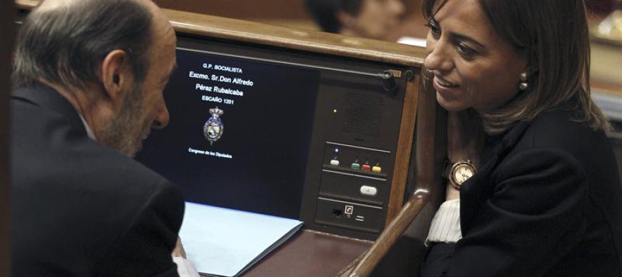 Rubalcaba y Chacón en el Congreso Rubalcaba y Chacón en el Congreso