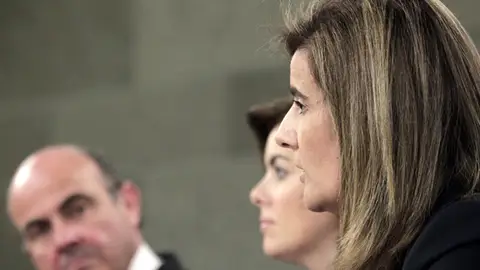 Soraya Sáenz de Santamaría, Fátima Báñez y Luis de Guindos Soraya Sáenz de Santamaría, Fátima Báñez y Luis de Guindos