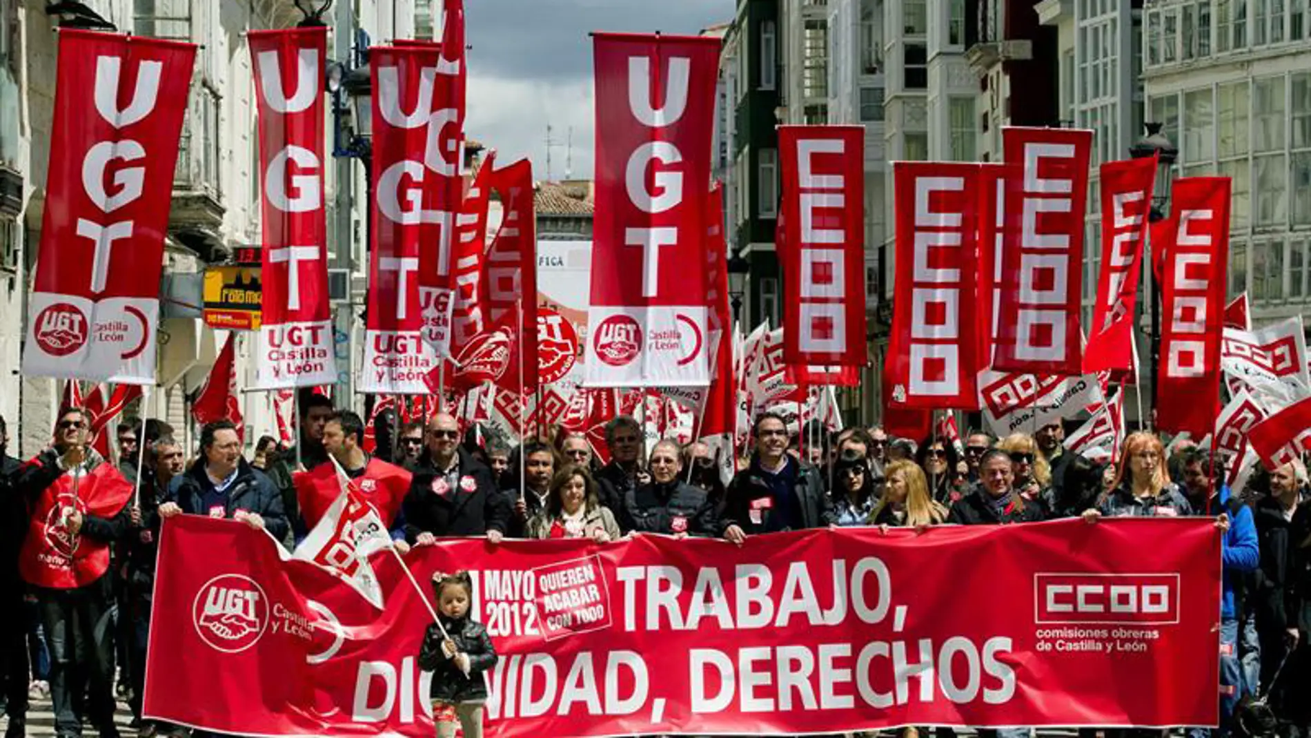Manifestación sindical en Burgos