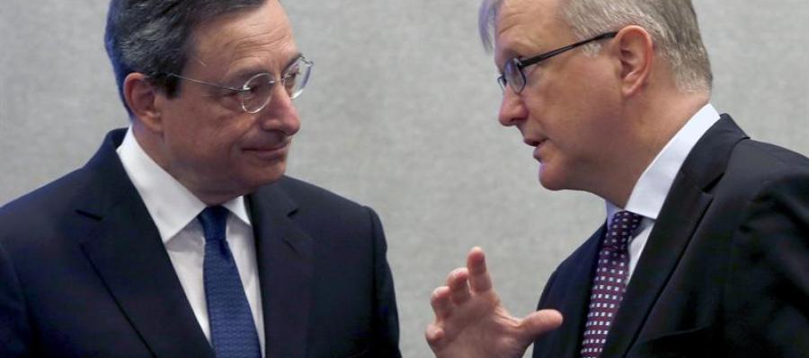 Mario Draghi, presidendete del BCE, junto a Olli Rehn Mario Draghi, presidendete del BCE, junto a Olli Rehn