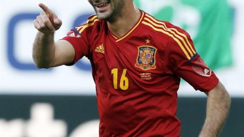 Adri&aacute;n tras anotar su primer gol con la Selecci&oacute;n Absoluta
