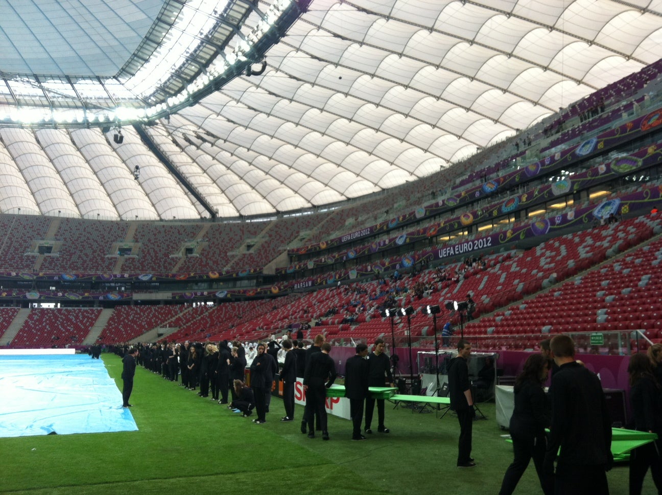 Ensayo de la ceremonia inaugural en el Nacional de Varsovia Ensayo de la ceremonia inaugural en el Nacional de Varsovia