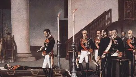 Amadeo de Saboya ante el cadáver de Prim Amadeo de Saboya ante el cadáver de Prim