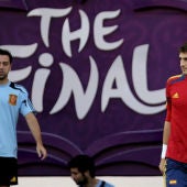 Casillas y Xavi, en un entrenamiento.