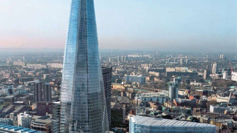 Vista frontal de la Torre Shard
