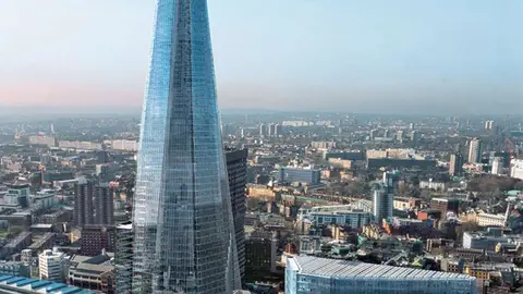 Vista frontal de la Torre Shard Vista frontal de la Torre Shard