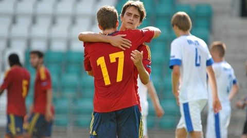 Denis Su&aacute;rez celebra su tanto