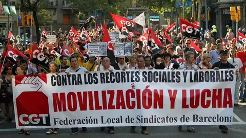 Pancarta del sindicato CGT en Barcelona Pancarta del sindicato CGT en Barcelona
