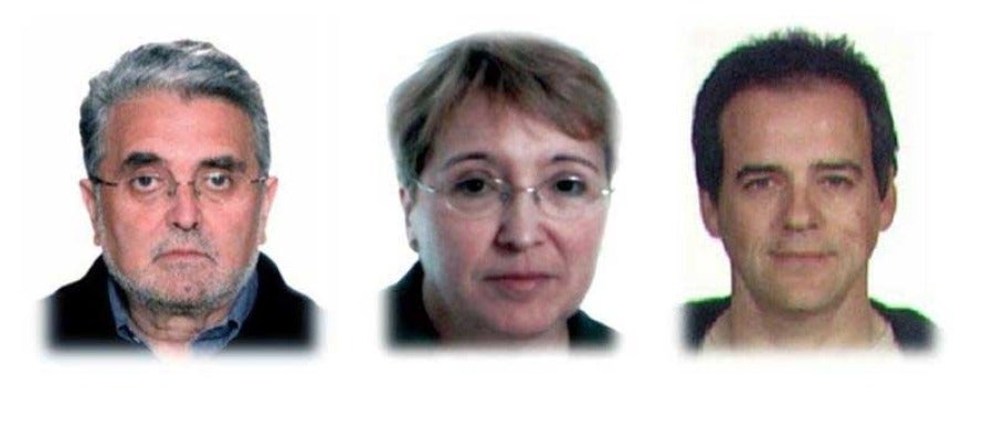 José Antonio Ramón Teijelo, Manuela Ontanilla Galán y Vicente Sarasa Cecilio (i-d), miembros de los GRAPO detenidos José Antonio Ramón Teijelo, Manuela Ontanilla Galán y Vicente Sarasa Cecilio (i-d), miembros de los GRAPO detenidos