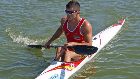 Francisco Cubelos en una prueba de K-1