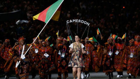 Delegaci&oacute;n de Camer&uacute;n durante la apertura de los JJOO