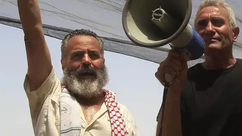 Sánchez Gordillo, en una protesta con jornaleros Sánchez Gordillo, en una protesta con jornaleros