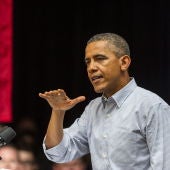 Barack Obama en un acto electoral en Chicago