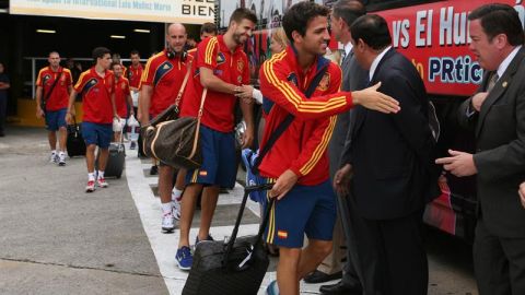 La selecci&oacute;n espa&ntilde;ola, a su llegada a Puerto Rico