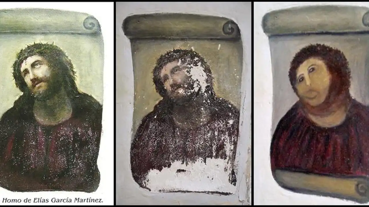 Del Ecce Homo pintado por el artista Elías García Martínez... al restaurado Del Ecce Homo pintado por el artista Elías García Martínez... al restaurado