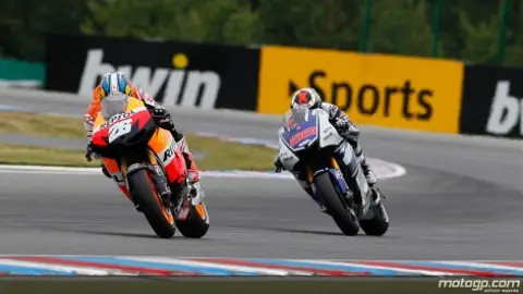 Lorenzo y Pedrosa durante el GP de la R.Checa Lorenzo y Pedrosa durante el GP de la R.Checa