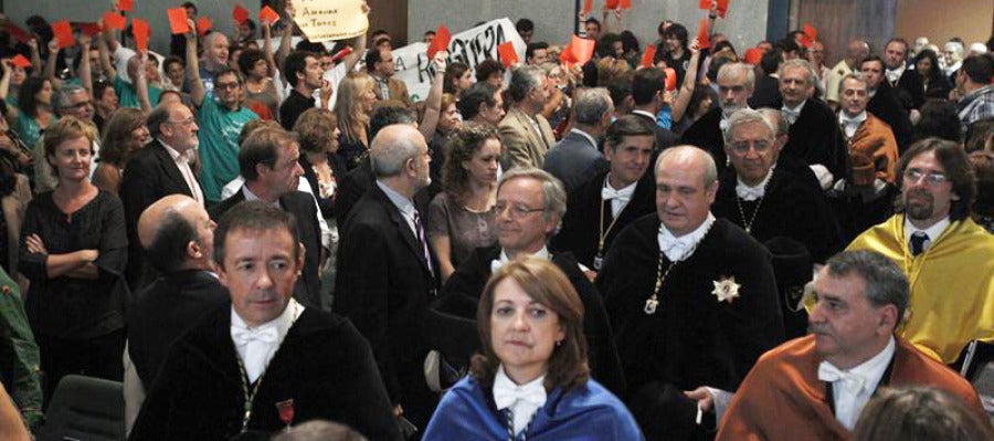 Protestas en la inaguración del curso académico en la Universidad Autónoma de Madrid Protestas en la inaguración del curso académico en la Universidad Autónoma de Madrid