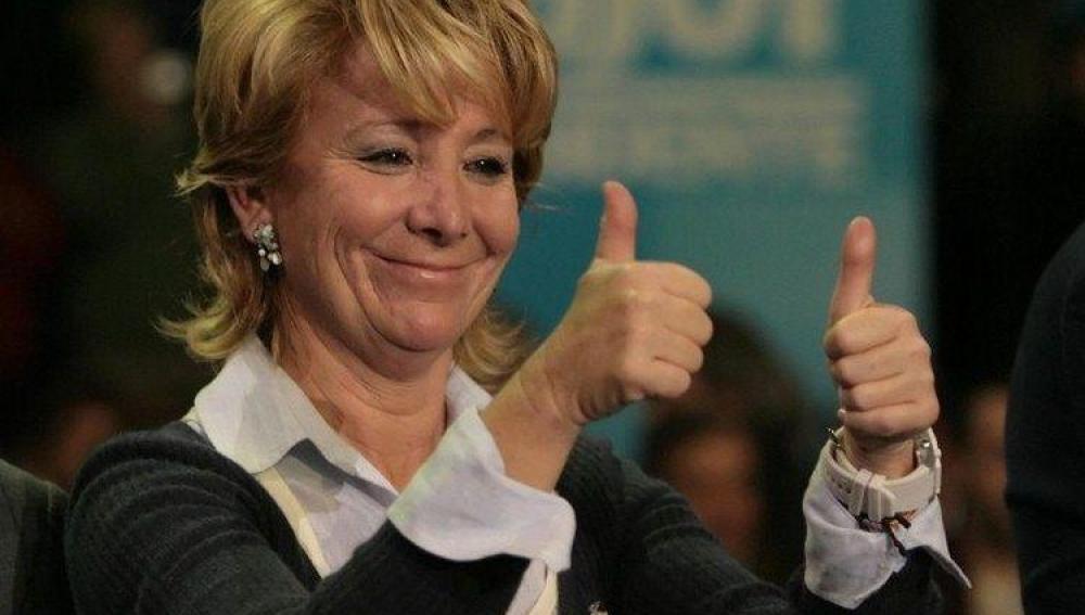 Esperanza Aguirre se muestra contenta