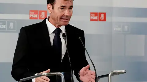 Tomás Gómez, durante la rueda de prensa Tomás Gómez, durante la rueda de prensa