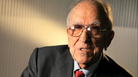 Santiago Carrillo, durante la entrevista con Mar&iacute;a Rey