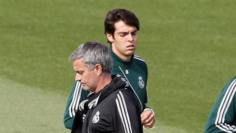 Kak&aacute; en un entrenamiento del Madrid