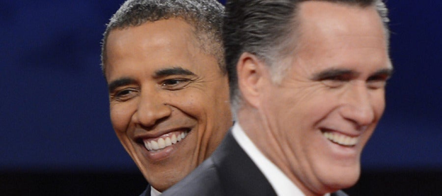 Romney y Obama, en su primer debate Romney y Obama, en su primer debate