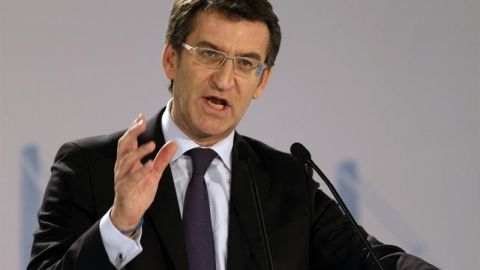 Feijoo en un acto de campa&ntilde;a