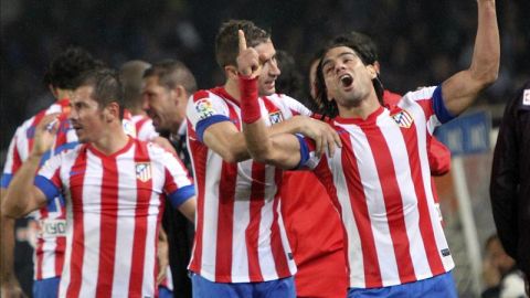 Radamel Falcao, en el momento de la celebraci&oacute;n de su tanto.