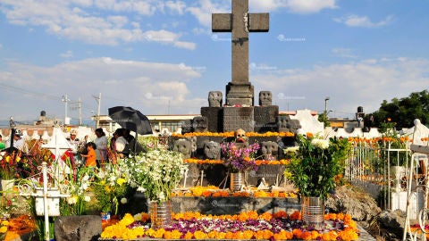 Las flores decoran las tumbas