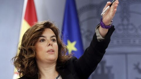 Soraya S&aacute;enz de Santamar&iacute;a, en la rueda de prensa posterior al Consejo de Ministros