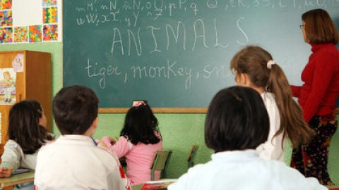 Alumnos brit&aacute;nicos en clase
