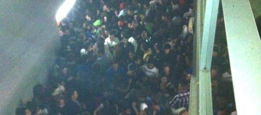 Pasillo con la avalancha en el Madrid Arena Pasillo con la avalancha en el Madrid Arena