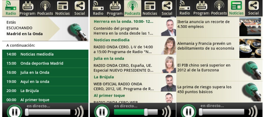 Aplicación Android de Onda Cero Aplicación Android de Onda Cero