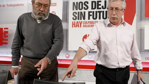 Méndez y Toxo hacen una primera valoración de la huelga Méndez y Toxo hacen una primera valoración de la huelga
