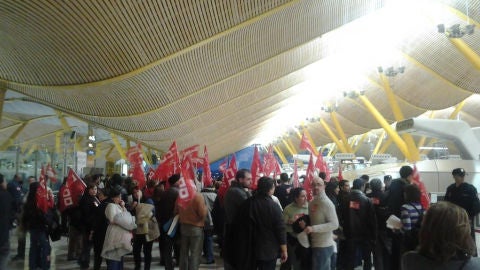 Piquete informativo en Barajas