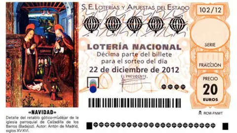 Décimo de la Lotería de Navidad 2012 Décimo de la Lotería de Navidad 2012