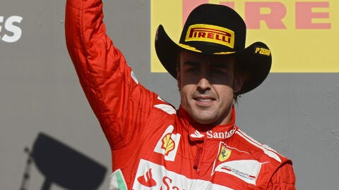 Alonso en el podio de Austin