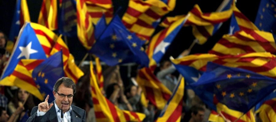 Artur Mas durante un mitin en Granollers Artur Mas durante un mitin en Granollers