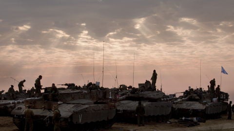 Soldados israel&iacute;es en la frontera de Gaza -Archivo-