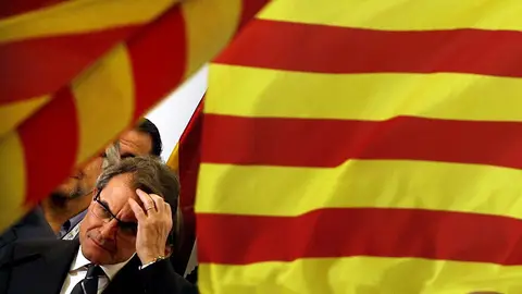 Artur Mas, en su comparecencia pública Artur Mas, en su comparecencia pública
