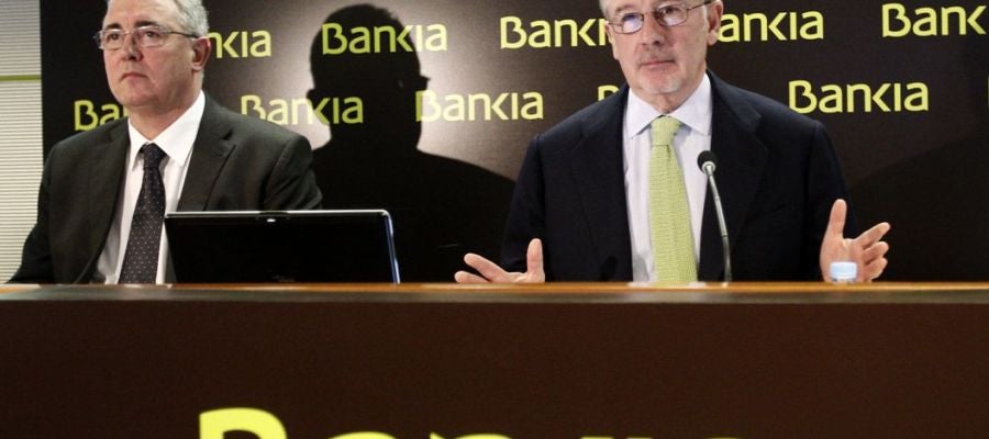 El expresidente de Bankia, Rodrigo Rato con el exconsejero delegado, Francisco Verdú El expresidente de Bankia, Rodrigo Rato con el exconsejero delegado, Francisco Verdú