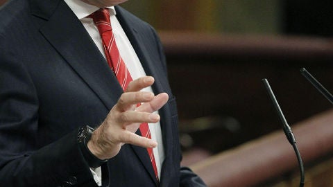 El portavoz parlamentario de CiU Duran Lleida durante su intervenci&oacute;n en la sesi&oacute;n de control al Gobierno.