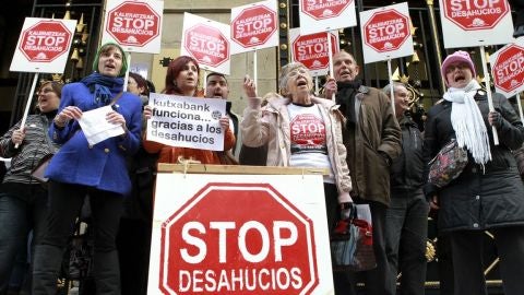 Protesta contra los desahucios en San Sebasti&aacute;n